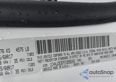 2015 Jeep Compass High Altitude Edition from USA, damaged, VIN 1C4NJDEB7FD358203